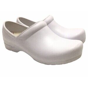 Slip Resistant Shoes Clogs Unisex White Nurse Chef Womens Sz 9 Mens Sz 7 Medical